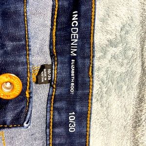 INC dark denim Elizabeth mid-rise bootcut jeans